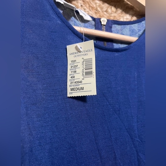 American Eagle Women's Blue Racerback Tank Top,Patterned,Size M,NWT - Picture 3 of 10